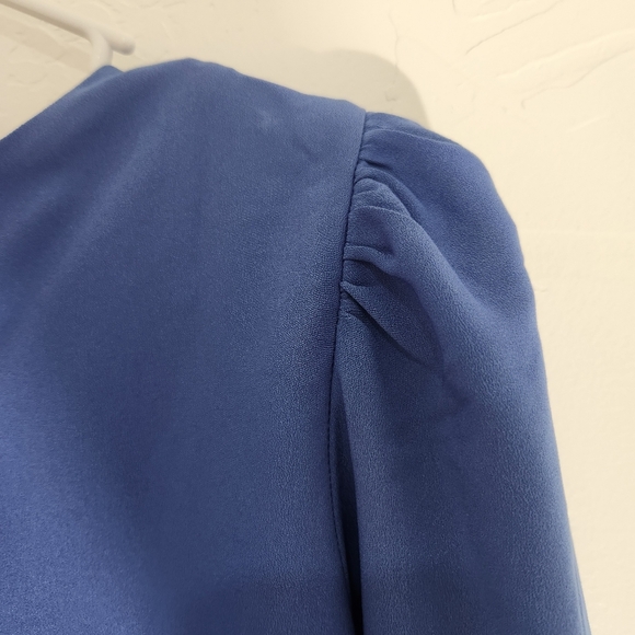 Ann Taylor Shirred Button Back Top in French Riveria size small petite - Picture 7 of 10